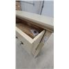 Image 5 : Cream-Painted Three-Drawer Wooden Chest with Ring-Pull and Knob Hardware 33 x 32"17.6"