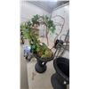 Image 4 : Set of Six Black Fluted Pedestal Planters with Ribbed Rim 18" Hgt. 16" Diameter