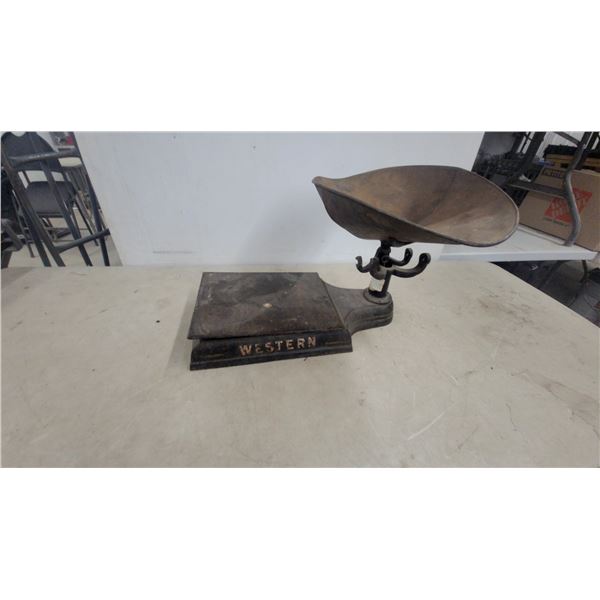 Western Cast Iron Counter Scale with Metal Pan