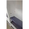 Image 5 : White and Gray Wood Grain Multi-Section Bookcase with Adjustable Shelves 62 x 72 x 7.6"