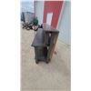 Image 3 : Dark Brown Multi-Tiered Wooden Display Counter with Raised Top Shelf and Lower Shelf 51 x 97 x 24"