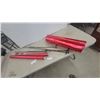 Image 1 : Red Metallic Wrapping Paper and Black Metal Garden Stakes with Looped Tops