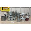 Image 1 : Assorted Galvanized Metal Bucket Planters with Rope Handles and More