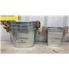 Image 2 : Assorted Galvanized Metal Bucket Planters with Rope Handles and More