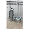 Image 4 : Assorted Galvanized Metal Bucket Planters with Rope Handles and More