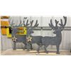 Image 2 : Grey Felt Reindeer Decorations on Wooden Bases with Glitter Antlers ( 26 3/4" - Large, 15.5" -Small