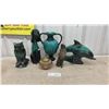 Image 1 : Blue Mountain Style Pottery Owl, Dog, Dolphin, Amphora Vase, Decorative Candle Holder