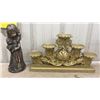 Image 2 : Blue Mountain Style Pottery Vase, Horse,Dog Figurines, Candle Holder, & Young Girl Figurine