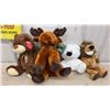 Image 2 : Assorted Plush Animals Including Moose, Bears, Lion, Knitted Sheep, Owls, and More