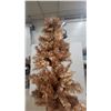 Image 3 : Rose Gold Tinsel Artificial Christmas Tree with Metal Stand