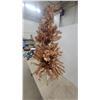 Image 4 : Rose Gold Tinsel Artificial Christmas Tree with Metal Stand