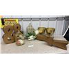 Image 1 : Gold Décor Lot: Ampersand Sculptures, Birdcages, Metal Planters, Arrow, and More
