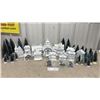 Image 1 : Miniature White Ceramic Christmas Village Houses with Bottle Brush Trees - Various Sizes