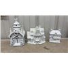 Image 3 : Miniature White Ceramic Christmas Village Houses with Bottle Brush Trees - Various Sizes