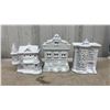 Image 5 : Miniature White Ceramic Christmas Village Houses with Bottle Brush Trees - Various Sizes