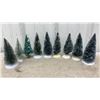 Image 8 : Miniature White Ceramic Christmas Village Houses with Bottle Brush Trees - Various Sizes