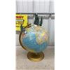 Image 2 : Two Decorative Terrestrial Globes with Gold Stands and Miniature Pine Tree Accents
