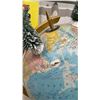 Image 3 : Two Decorative Terrestrial Globes with Gold Stands and Miniature Pine Tree Accents