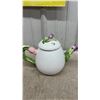 Image 3 : Easter Bunny and Tulip Ceramic Teapot, Salt and Pepper Shaker Sets
