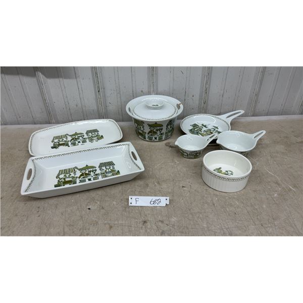 Turi-Design Market Pattern Serving Dishes and Ovenware, Eight Pieces