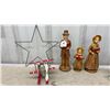 Image 3 : Light-Up Santa& Reindeer Display Reindeer and Santa Sleigh Set of Six