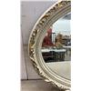 Image 2 : Oval Wall Mirror with Ornate Cream Frame and Gold Floral Accents, 33 x 21"