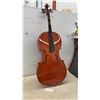 Image 1 : Cello Prop with Black Fingerboard and Orange Stripe Accent
