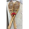 Image 3 : Traditional Wooden Snowshoes with Rawhide Webbing, 48"