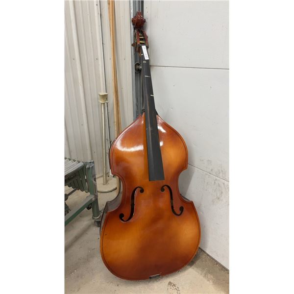 Upright Double Bass with Sunburst Finish Prop and Brass Open-Gear Tuning Machines