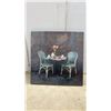 Image 3 : Set of Three Decorative Canvas Wall Art Pieces, Parisian Cafe and Floral Themes, Largest 18 x 18"