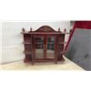 Image 2 : Wooden Spoon Display Rack with Purple Velvet Lining, 20 x 20" and Mahogany Curio Cabinet