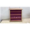 Image 5 : Wooden Spoon Display Rack with Purple Velvet Lining, 20 x 20" and Mahogany Curio Cabinet