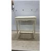 Image 5 : Painted Wooden Rack, 31 x 15 x 9" and Cream Painted Accent Table with Cane Top, 21 x 18 x 12"
