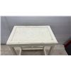 Image 6 : Painted Wooden Rack, 31 x 15 x 9" and Cream Painted Accent Table with Cane Top, 21 x 18 x 12"