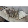 Image 4 : Seagrass Belly Baskets with Handles, Decorative Metal Sleigh, 15 x 23 x 10" and Dried Florals
