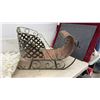 Image 5 : Seagrass Belly Baskets with Handles, Decorative Metal Sleigh, 15 x 23 x 10" and Dried Florals