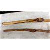 Image 2 : Pair of Handcrafted Wooden Walking Staffs with Natural Irregular Shapes and Polished Finish, 55"
