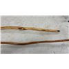 Image 4 : Pair of Handcrafted Wooden Walking Staffs with Natural Irregular Shapes and Polished Finish, 55"