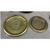 Image 2 : Brass Decorative Plates with Enameled Details, Boot Vase, Copper Plaque, and More