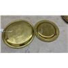 Image 3 : Brass Decorative Plates with Enameled Details, Boot Vase, Copper Plaque, and More