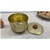 Image 7 : Brass Decorative Plates with Enameled Details, Boot Vase, Copper Plaque, and More