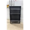 Image 3 : Black Wooden Wall Shelf with Drawers, 32 x 20 x 5" and Copper Metal Spiral 30" Display Stand