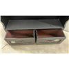 Image 6 : Black Wooden Wall Shelf with Drawers, 32 x 20 x 5" and Copper Metal Spiral 30" Display Stand