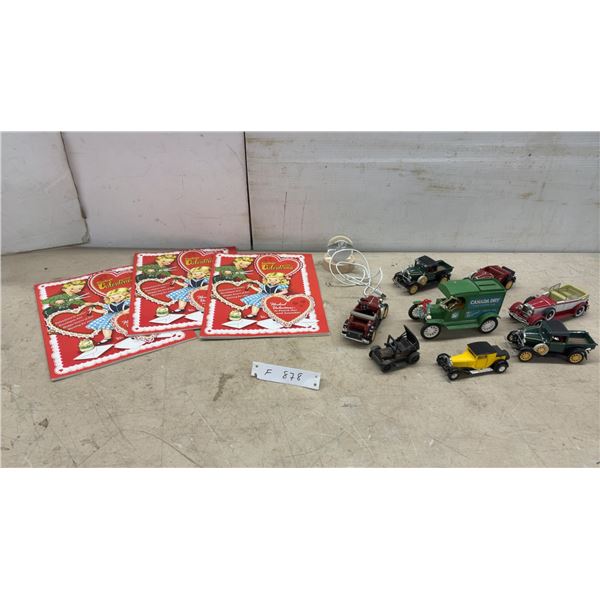 Vintage Valentines Punch-Out Books, Die-Cast Classic Car Models, and More