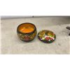 Image 3 : Hand-Painted Lidded Box, Decorative Wooden Plate, Wooden Bowl, 22" Round Tray and More