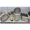 Image 1 : Silver-Plated Serving Trays, Teapots, Decorative Plate, Candle Snuffers, and More