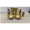 Image 1 : Brass Decorative Collection with Memorial Goblets, Bowls, and Vases, Seven Pieces