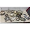 Image 1 : Silver-Plated Serving Collection Including Teapot, Trays, Bowls, Creamers, and More