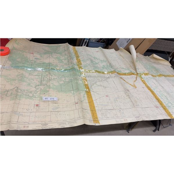 Topographic Maps of Manitoba Including Glenboro, St. Claude, Treherne, Approximately 47 x 91"