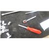 Image 2 : 1/4" Snap on or Mac Socket Set with Ratchet Wrench, Extension Bars, Red Handle Driver, 21 X